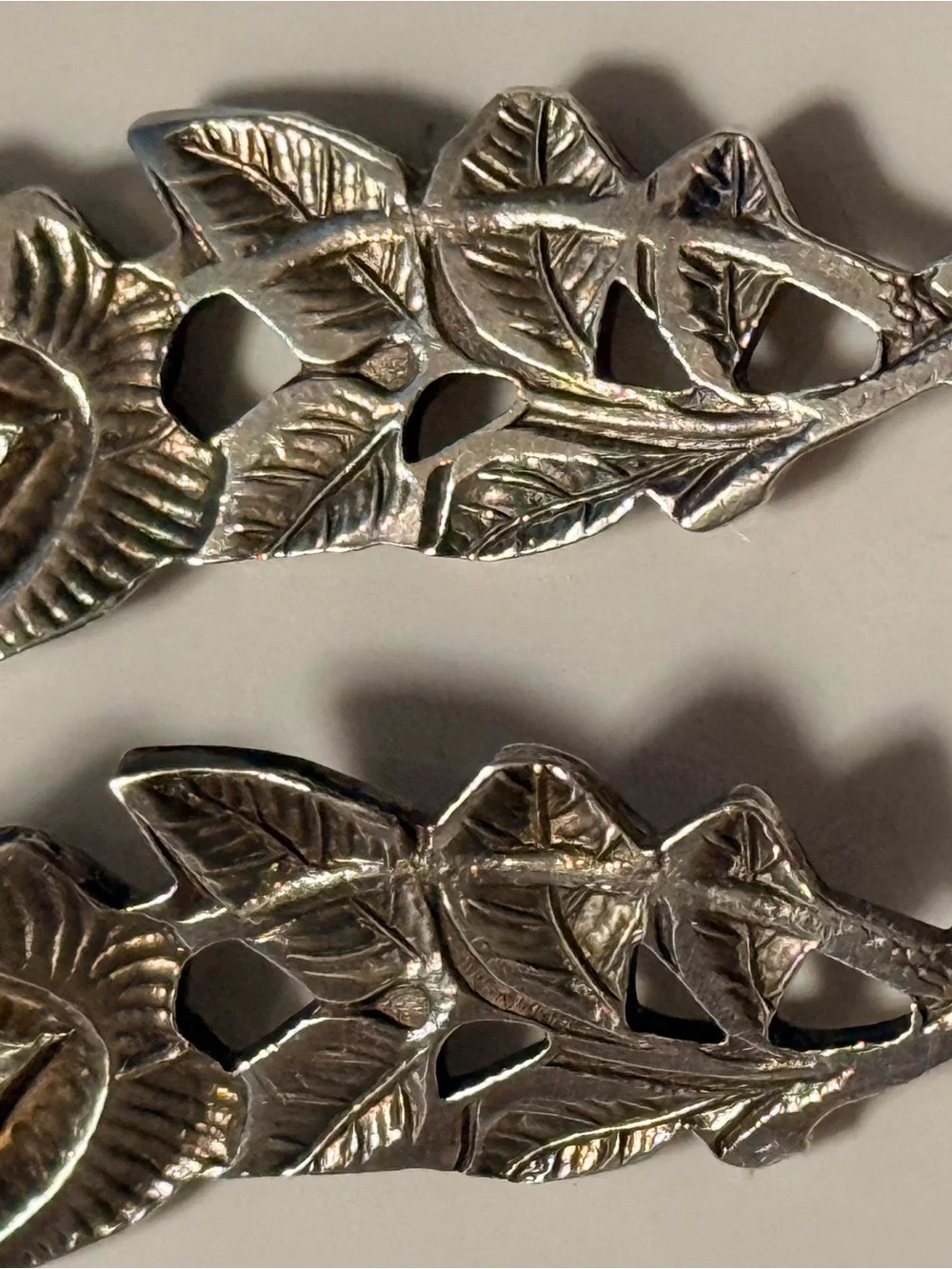 Hildesheimer Rose Handle Silver-Plate Serving Spoon Set of 4 p